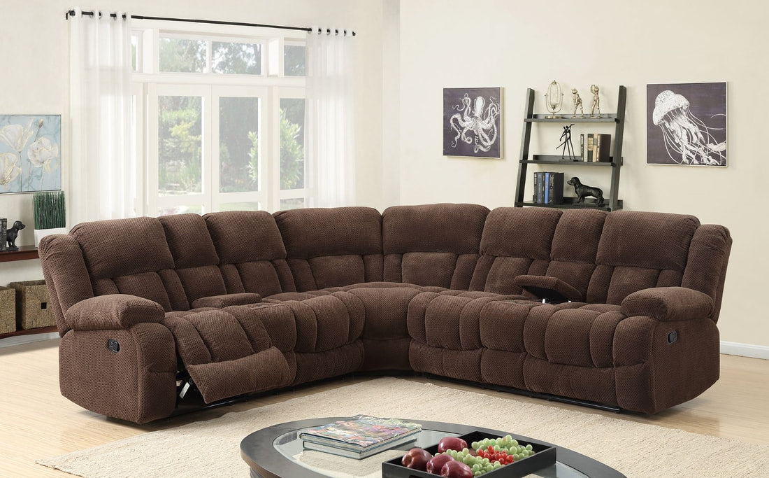 Jade 21 Chocolate Reclining Sectional