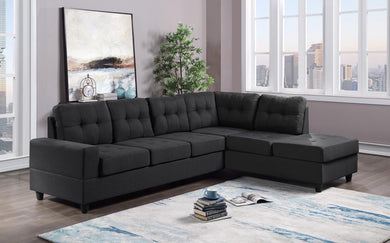 James Black Fabric Reversible Sectional