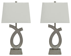 Amayeta Silver Finish Table Lamp (2pc Set) L243143
