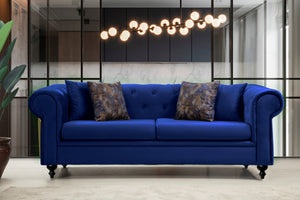 Icarus Blue Velvet Sofa & Love Seat