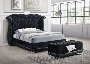 Luxor Black King Platform Bed without ottoman