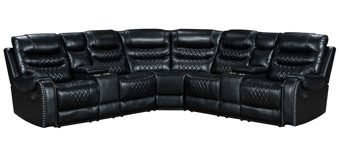 Martin 41 Black Reclining Sectional