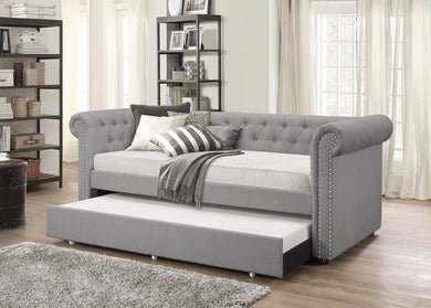 Oakmont Grey Linen Daybed with trundle