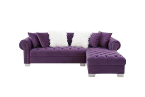 Royal Velvet RAF Sectional Sofa Purple