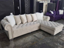 Load image into Gallery viewer, Royal Beige Velvet RAF Sectional Sofa