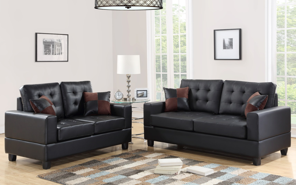 Faux leather deals sofa and loveseat
