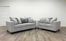 Load image into Gallery viewer, Monroe Dove Fabric Sofa and Loveseat 110