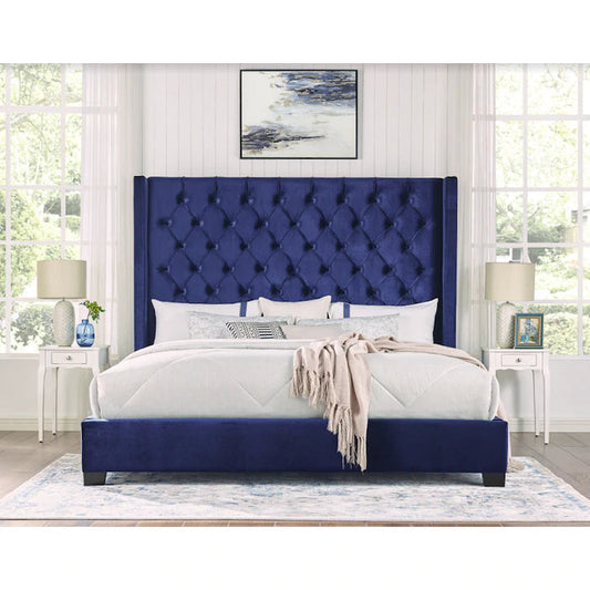 Franco Blue Velvet King Upholstered Bed

SH229