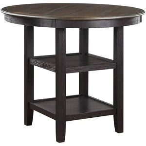 Asher Brown & Beige Round Counter Height Dining Set