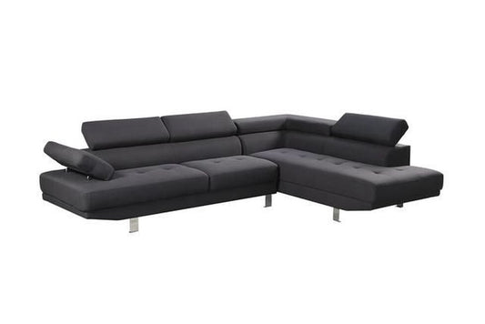 Stella Black Velvet Sectional