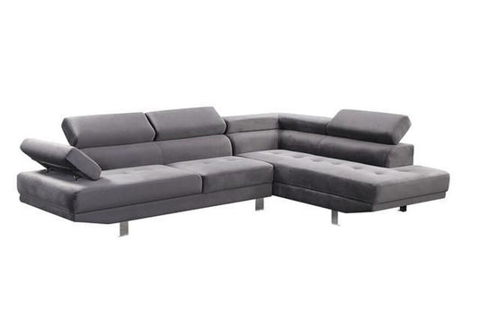 Stella Grey Velvet Sectional 