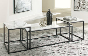 Donnesta Gray/Black 3pc Table Set T182